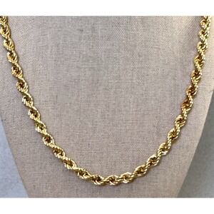 Veronese 925 Italy Gold Vermeil Rope Chain Necklace 22" 21g 3mm